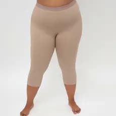 Calça Capri Plus Size Segunda Pele Microfibra Poliamida Nude Bege Preta Anaguá