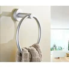 Porta Toalha Argola Cromada em Aço Inox – Suporte Elegante p/ Toalha de Rosto no Banheiro LR-0045