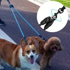Guia Dupla Para Cachorros 2 em 1 Corda Resistente Pet Grande Médio Pequeno Porte LR-0183