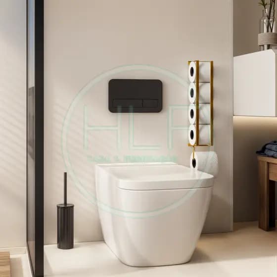 Porta Papel Higiênico Banheiro Parede Suporte Moderno Decorativo Preto Prata Dourado Acabamento Luxo