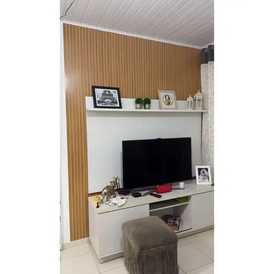 Placa Ripado MDF Revestimento Decorativo 45x11cm Painel De Parede Autocolante Várias Quantidades