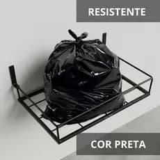 Lixeira de Parede Dobrável Para Área Interna e Externa Grande Resistente Ferro 60 cm Pouco Espaço