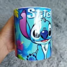Caneca Xícara Personalizada Lilo e Stitch Disney Porcelana 325ml Presente
