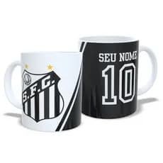 Caneca Personalizada Com Seu Nome Santos Peixe  Porcelana Torcedor Presente