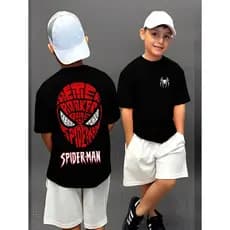 Camiseta Masculina Infantil Spider Man Algodão Blusa Menino Estampada Leve e Fresca Lançamento