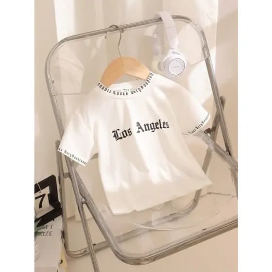 Camiseta Streetwear Infantil Basica 100% Algodão Los Angeles Casual Modinha Promoção