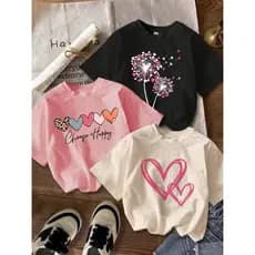 Kit 3 Camiseta Feminina Tshirt Básica 100% Algodão Blusa De Menina Casual Modinha Lançamento