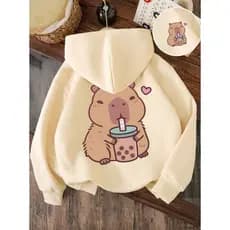 Moletom Canguru Infantil Menina Blusa De Frio Feminino Capybara Varias Estampas Modinha Basico | ENVIAMOS RAPIDO
