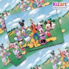 Lembrancinha Escolar Educativa Quebra Cabeça Festa Infantil 12 Peças Tema Turma Do Mickey Mouse