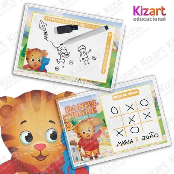 15 Lousa Mágica + Caneta Com Apagador Lembrancinha Festa Infantil Tema Daniel O Tigre
