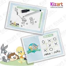 Lousa Mágica + Caneta Com Apagador Lembrancinha Festa Infantil Tema Baby Looney Tunes