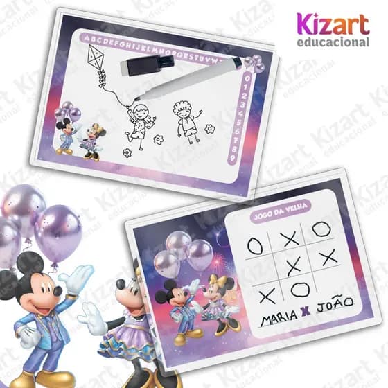 15 Lousa Mágica + Caneta Com Apagador Lembrancinha Festa Infantil Tema Disney 50 anos