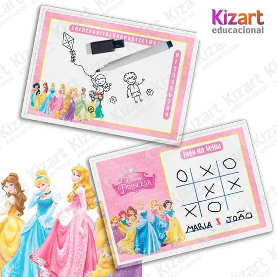 Lousa Mágica + Caneta Com Apagador Lembrancinha Festa Infantil Tema Princesas