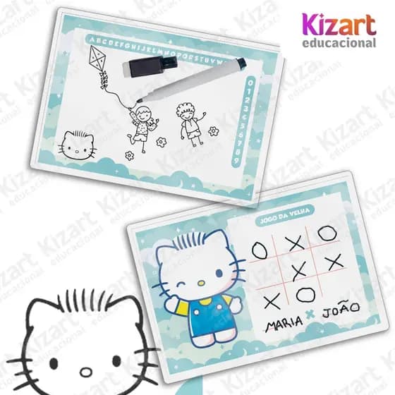 25 Lousa Mágica + Caneta Com Apagador Lembrancinha Festa Infantil Tema Dear Daniel Hello Kitty