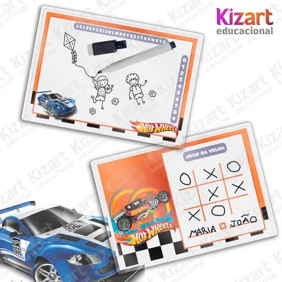 Lousa Mágica + Caneta Com Apagador Lembrancinha Festa Infantil Tema HotWheels