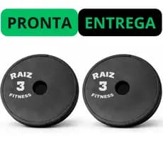 Par de Anilha Academia Musculação Treino em Casa 3kg Kit Anilhas (Duas Unidades)