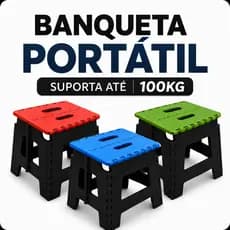 Banqueta Dobrável Portátil 100kg Banco Dobrável Antiderrapante Adulto Criança Camping Pesca Praia