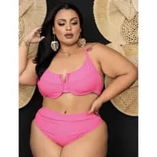 BIQUINI CINTURA ALTA PLUS SIZE FEMININO MODELADOR EFEITO LIPO TAMANHO 56