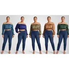Kit 5 Cropped Plus Size Cetim Tomara que CaiaTamanho 50