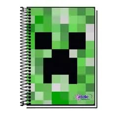 Caderno personalizado  escolar Capa Dura - Minecraft 1, 10, 15 e 20 Matérias Universitário, tamanho a4