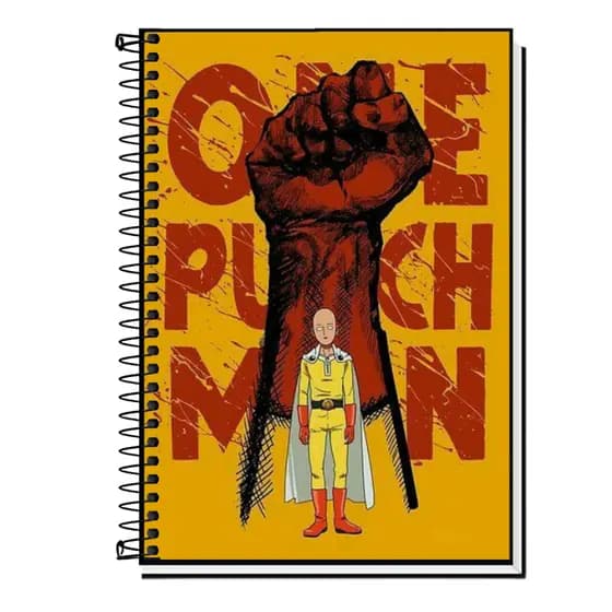 Caderno Universitário ONE PUNCH MAN Capa Dura 1, 10, 15 e 20 Matérias Universitário.