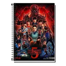 Caderno Universitário Capa Dura - Stranger Things 1, 10, 15 e 20 Matérias Universitário.