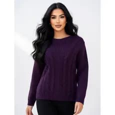 Blusa Feminina Tricot Suéter Feminino Detalhado Tricot