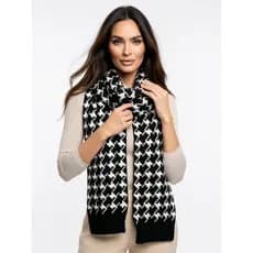 Cachecol Unissex Pied Poule Tricot Jacquard Cachecol Quentinho