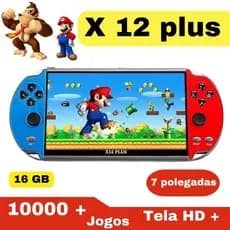 Vídeo game portátil x12 plus Tela Grande de 7 polegadas 10.000 Jogos