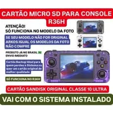 Cartão para R36H Completo Atualizado Original Sandisk 64GB 18 Mil Jogos + Sistema ArKos