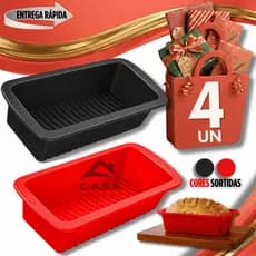 Jogo Forma Pão Silicone Antiaderente Pão Bolo Inglês Assadeira Retangular Cor Sortidas Assadeira Prática