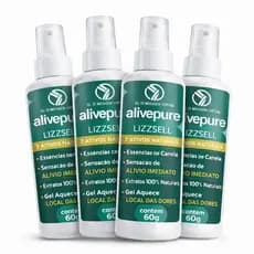 4x Alivepure  Alive Pure Gel Massageador 60g Alívio Muscular