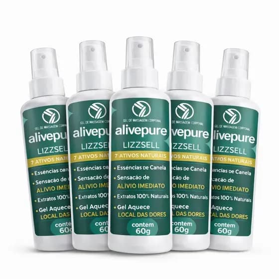5x Alivepure  Alive Pure Gel Massageador 60g Alívio Muscular