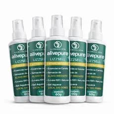 5x Alivepure  Alive Pure Gel Massageador 60g Alívio Muscular