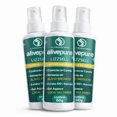 3x Alivepure  Alive Pure Gel Massageador 60g Alívio Muscular