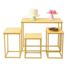 Kit 4 Mesas Cubo Festa Quadrada Desmontavel para Decoração Eventos Pegue Monte Aniversario