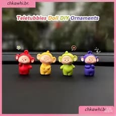4/16 Pçs Conjunto Teletubbies Série Do Bebê Brinquedos Ornamentos Criativo Boneca Elfo Decoração Carro Das Crianças Cole