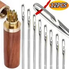 Agulha De Rosqueamento Automático De Aço Inoxidável Para Idosos/Agulhas De Costura Com Furo Lateral Cego/Rápido Bricolag