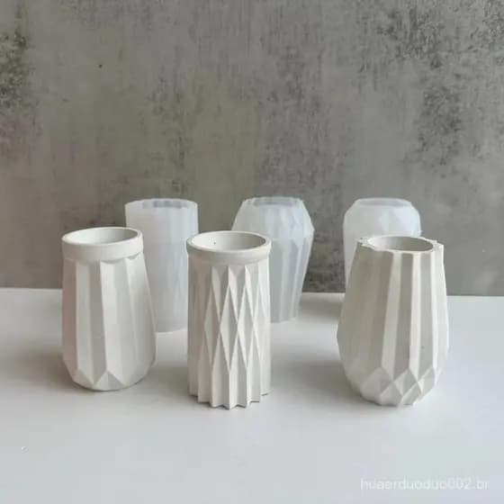 Molde De Resina De Silicone Para Moldes DIY High Vase Cola Espelho Gesso Vasos
