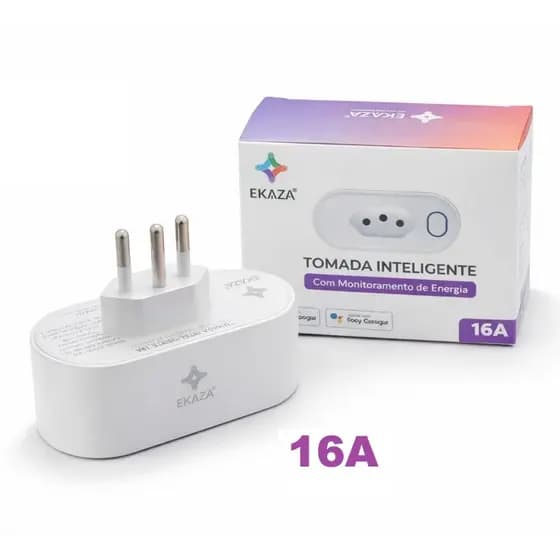 Tomada Inteligente Wifi 16A Ekaza Com Medidor de Consumo Monitoramento de Energia