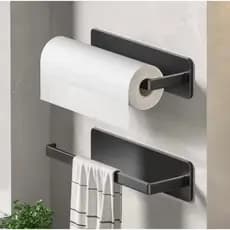 Porta Papel Toalha Multiuso Suporte Rolo e Toalha para Cozinha Banheiro Prático Facil de instalar