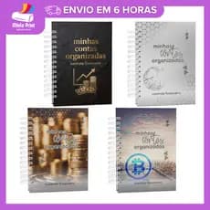 Caderno Controle Financeiro A5 Capa Dura | Planner 160 Páginas | Gastos, Despesas, Boletos e Cartão