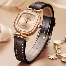 Relógio Feminino Sunlifex Quartzo - Pulseira de Couro  Elegante  À Prova D'água  Cronômetro 5996