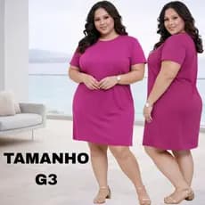 Vestido Feminino Plus Size G3 Vestido Tubinho Algodão Básico Camisão Confortável Casual Feminino