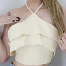Maxma Cropped Babado Costas Abertas - Xinnix 1150