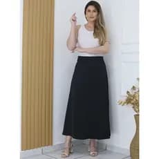 Saia Longuete Feminina em Cetim - Xinnix 7108