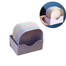 Conjunto 10 Pratos + Escorredor de Plástico Resistentes e Reutilizáveis BM-F1366 - (Cores Sortidas)