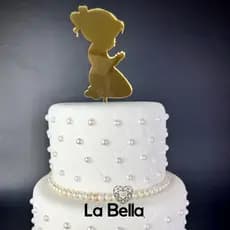 Topo De Bolo Menina Orando Religioso Infantil Acrílico Festa