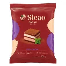 Cacau em Pó Sicao 500g - Ideal para Doces e Sobremesas, Sem Glúten
