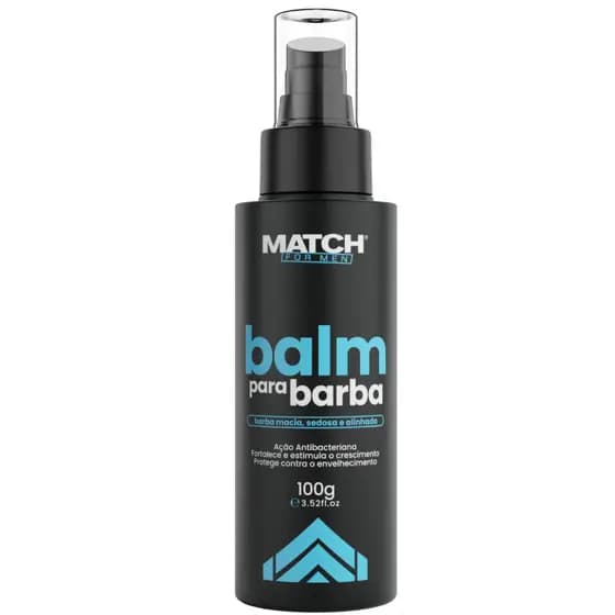 Balm Hidratante para Barba Match 100g Alinha os Fios Modelador Anti Frizz Ação Antibacteriana